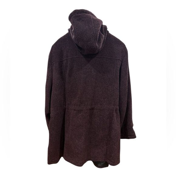 Avenue Sherpa Hooded jacket coat women’s size 3X Burgundy Black - Picture 2 of 7